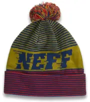 Neff Scrimmage Beanie / Hat - NWT Adult One Size Red / Gold / Navy - #45222-H10