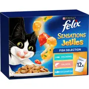 Felix Adult SensationsÂ Jellies Fish Selection Wet Cat Food 85g x 12 pack