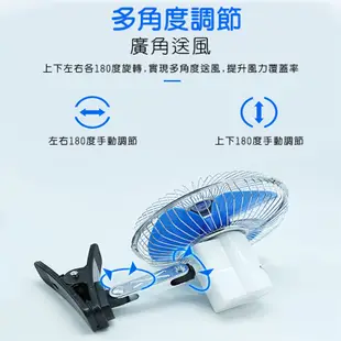 車用風扇 6吋 12V 車用夾扇 電風扇 強風力 固定 汽車降溫 電扇 轎車 貨車 (6.2折)