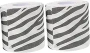SOPOTUTU Zebra Print Toilet Paper Rolls 2pcs Unbleached Animal Print Tissue Rolls Self Adhesive Tiger Ribbon Decorative Bathroom Tissue
