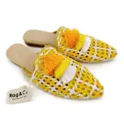 Rag N Co Mariana Woven Flat Mules With Tassels New US 8