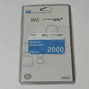 New Sealed Nintendo Wii Shop Channel & DS 2000 Points Card DSi Collectible