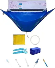 Air Conditioner Cleaning Cover Kit - Split Air Conditioner Cleaning Cover,Aircon Wash Bag Waterproof with Drain Outlet and Support Plates Bany-au