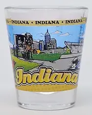 Indiana State Wraparound Shot Glass Glassware