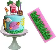 Efivs Arts Grass Shape Fence Silicone Mold Fondant Mold Cupcake Cake Side Decoration Tool