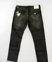 NWT True Religion Geno Big T Slim Charcoal Gray Men Jeans Size 34