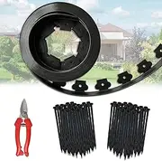 60 ft Fence Edging for Landscaping Include Garden Pruning Scissors,60 Spikes,60 ft Lawn Edging Edging for Landscaping Edging and Garden Edging and Garden Border and Flower Bed Edging (Black-60ft)