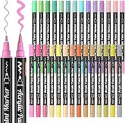 Shuttle Art Acrylic Pens for Stones Waterproof, 28 Pastel Acrylic Pens Waterproof, Stones Painting Pen Set, Double Headed Acrylic Markers, Acrylic Pens for Wood, Easter Eggs, Glass, Ceramic, Canvas