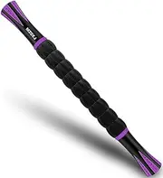 Muscle Roller Stick for Athletes, Massage Roller for Reducing Muscle Soreness, Cramping, Tightness, Legs, Arms, Back, Calves (Purple Black)