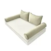 |COVER ONLY| STYLE 4 Full Bolster Pillow Daybed Porch Swing Contrast Trim AD005