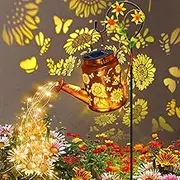 Solar Watering Can with Lights, Outdoor Garden Decor Sunflower Solar Garden Lights for Outdoor Pathway Yard Lawn Patio Party, Waterproof Gardening Decorations Gifts for Mom Grandma Women Birthday