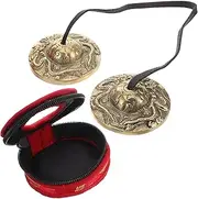 TOYANDONA Nepalese Crafted Bell Cymbals Set Design Hand Drums for Adults Yoga Meditation Percussion Instrument