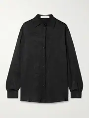 [Proenza Schouler White Label] Proenza Schouler White Label - Hall Crinkled-woven Shirt - Black - US10 US 10 Black