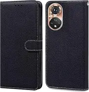 Compatible with Oppo A96 5G Flip Kickstand Cover,Compatible with Oppo F21 Pro 5G / F21s Pro 5G Wallet Magnetic Closure Case Black