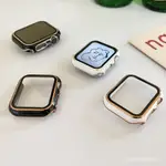 適用蘋果手錶APPLEWATCH 9代手錶殼 拼色殼膜一體錶殼 蘋果手錶IWATCH S9 8 7 6 SE全包錶殼