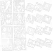 20 Sheets Reusable Sea Creatures Stencils for Painting Wall Stencils for Patterns DIY Ocean Theme Art Templates for Chalk Painting