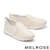 在飛比找momo購物網優惠-【MELROSE】美樂斯 率性潮感編織造型全真皮厚底休閒鞋(