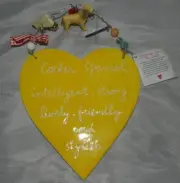New 2005 Dept 56 Cocker Spaniel Ceramic Heart Wall Hanging by Sandra Magsamen