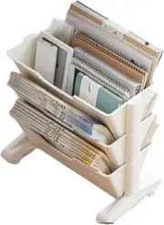 3-Shelf Movable Bookshelf,Modern Book Storage,For Cds/Magazine/Books, Small Book