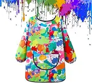 Biniveil Kids Painting Apron - Adjustable Waterproof Painting Apron - Funny Painting Smock with Large Pocket, Multipurpose Paint Apron for Art Projects