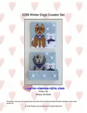 Winter Dogs Coaster Set- Plastic Canvas Pattern or Kit