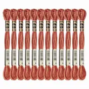 12 Skeins Embroidery Floss, Polyester Embroidery Threads Brown Red