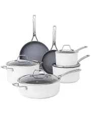 Sur La Table Angelie 10pc Dove Nonstick Ceramic Enameled Aluminum Cookware Set