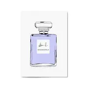Purple Minimal Perfume Bottle Fashion Wall Art