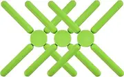 3/Pack Foldable Silicone Trivets, Non-Slip Collapsible Cross Compact Design, Silicone Trivets in Cute Colors, Expandable Silicone Pot Holder,Green