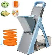 Upgrade Safe Mandoline Slicer Plus, Biger Size, Adjustable Vegetable Food Chopper Potato Fries Cutter, Detachable Blade, Kitchen Chopping Artifact, Gift (SkyBlue)
