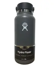 HYDRO FLASK Widemouth Insulated Bottle W/ Flex Cap 32 OZ Stone Grey W32BTS