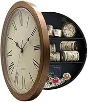 Secret Compartment, Upgraded Silent Thickened 10 Inch Plastic Wall Clock Diversion Safe Clock with Hidden Compartment, Secret Hidden Clock for Valuables