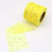 Gold Star Dark Yellow Mesh Organza Ribbon Roll