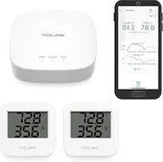 YoLink Smart Wireless Temperature/Humidity Sensor Wide Range for Freezer Fridge Monitoring Pet Cage/Tank Monitoring, App Alerts, Text/SMS, Email Alerts, Works with Alexa IFTTT, 2 Pack - Hub Included