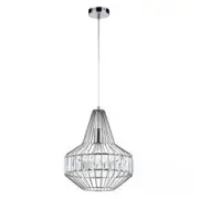 Telbix Elmas Small Metal Cage with Crystals Pendant Light