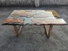 Handmade Clear Resin Epoxy Dining Table Top for Home, Coffee Table, Center Table