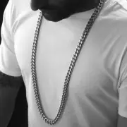 Silver Plated Brass Rapper's 12mm 30" Miami Cuban Heavy Chain Hip Hop Necklace