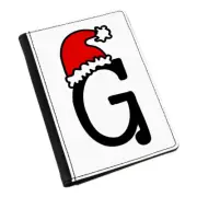 Letter G Christmas Hat Passport Holder Cover Case Red Santa Father Kids Alphabet