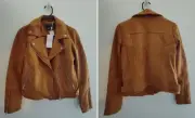 BRAND NEW With TAGS Supre Faux Suede Moto Jacket Size 8