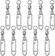 Fishing Swivels & Snaps, 10X Fishing Snaps Connector Swivels - Terminal Tackle, Swivel Hooks, Fishing Snap Swivels, Saltwater Fishing Swivels for Saltwater