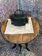 COACH Trail Bag/Quilting Metallic Dark Green Shoulder Bag Leather Purse