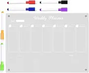 SHOWERORO 1 Dry Erase Calendar Planner for Fridge Reusable Memo Board with Markers for Office Home and Grocery Lists Practical Present Option
