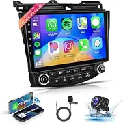 8Core 4+64G Car Stereo for Honda Accord 7th 2003-2007 Wireless Carplay Android Auto,10.1 inch 1280 * 720P IPS Touch Screen Radio, Android13/GPS/WiFi/32EQ DSP/59UI/Bluetooth5.0/SWC/Backup Camera&Mic