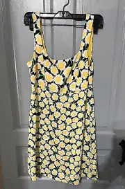 DVF Diane Von Furstenberg Target Dress Size 6 90's Shift Yellow Poppy Mini New
