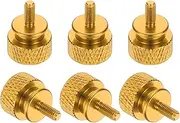uxcell 6 Pcs M3x7mm Knurled Thumb Screw Computer Case Threaded Hand Tighten Screws Aluminum Alloy for PC Case, Gold