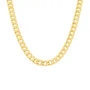 9ct Gold 55cm Solid Concave Diamond-cut Curb Chain