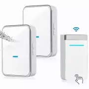 [4 Volume Level] Self Powered Wireless Doorbell Waterproof Door Chime Kit LED