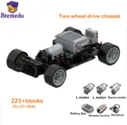 MOC Technical Two-wheel drive chassis Electric RC Car Bricks Model With PF Set