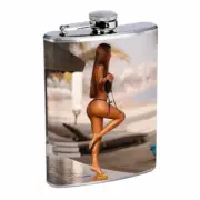 Polish Pin Up Girls D11 Flask 8oz Stainless Steel Hip Drinking Whiskey