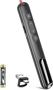 USB-C/USB-A PPT Pointer for Presentation Clicker PowerPoint Wireless Presenter Remote, Google Slide Advancer Projector Smart Board Slideshow Power Point PPT Clicker for Mac/Laptop/Computer/Office